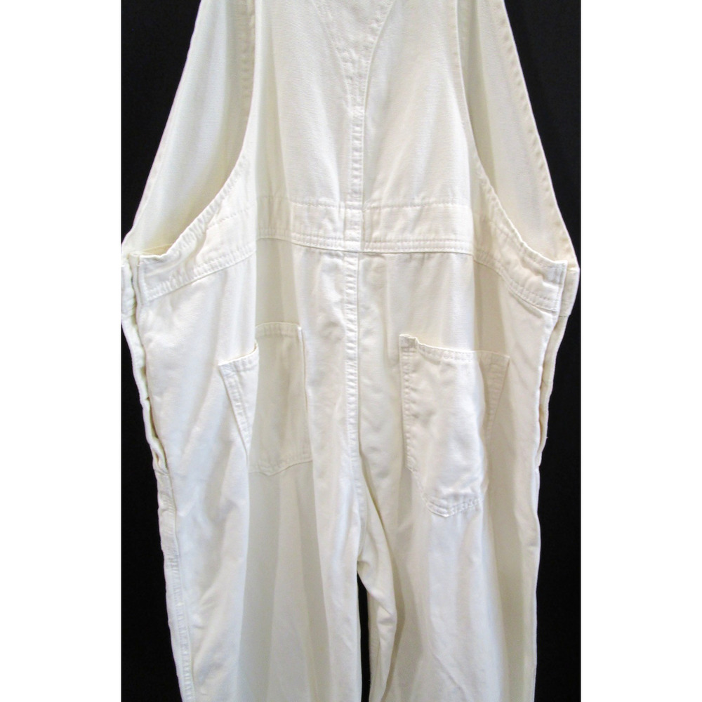 EUC! Zara Ivory Canvas Bib Carpenter Overalls Women Sz M - Picture 12 of 13